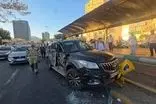 تصاویر تصادف زنجیره‌ای ۱۲ خودرو در تهران