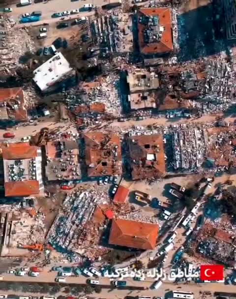 تصاویر شوکه‌کننده هوایی از حجم آوار در ترکیه