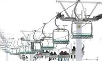 تصاویری جالب از بارش برف در پیست اسکی توچال