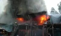 آتش سوزی گسترده در جنوب تهران