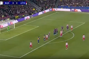 گل تماشایی آلوارز برای اتلتیکو مقابل بارسلونا