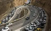وضعیت عجیب مسافران در ترافیک جاده شمال