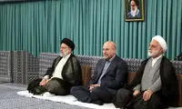 عکس خوش و بش قالیباف و رئیسی در یک مراسم