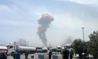 نمای هوایی از آخرین وضعیت محل انفجار بندر