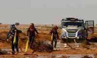 شرکت کنندگان در رالی داکار عربستان در سیل گرفتار شدند! 