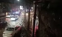 ویدئویی از باران شدید  شبانه در آذربایجان غربی