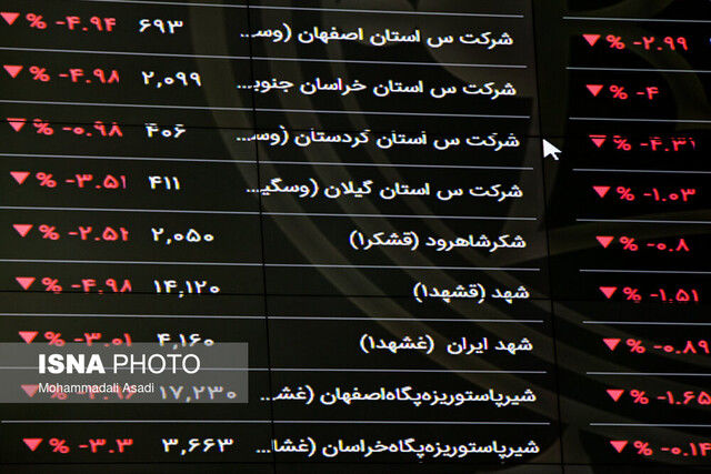 شاخص بورس تهران در احاطه رنگ قرمز