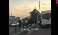 تصویری از تصادف خودرو یگان ویژه در تهران