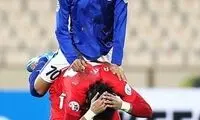 اخراج بازیکن فوتبالی که رقیبش را به چشم اسب دید