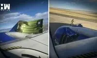 لحظه کنده شدن پوشش موتور هواپیمای مسافربری