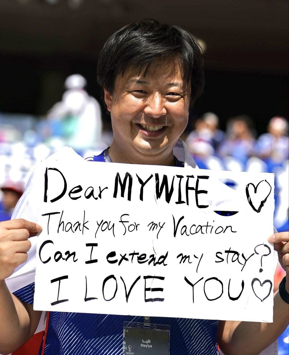 دست‌نوشته جالب هوادار ژاپنی برای همسرش