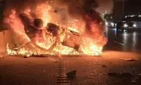 آتش‌سوزی مرگبار خودروی ۲۰۶ در بزرگراه تهران - قم