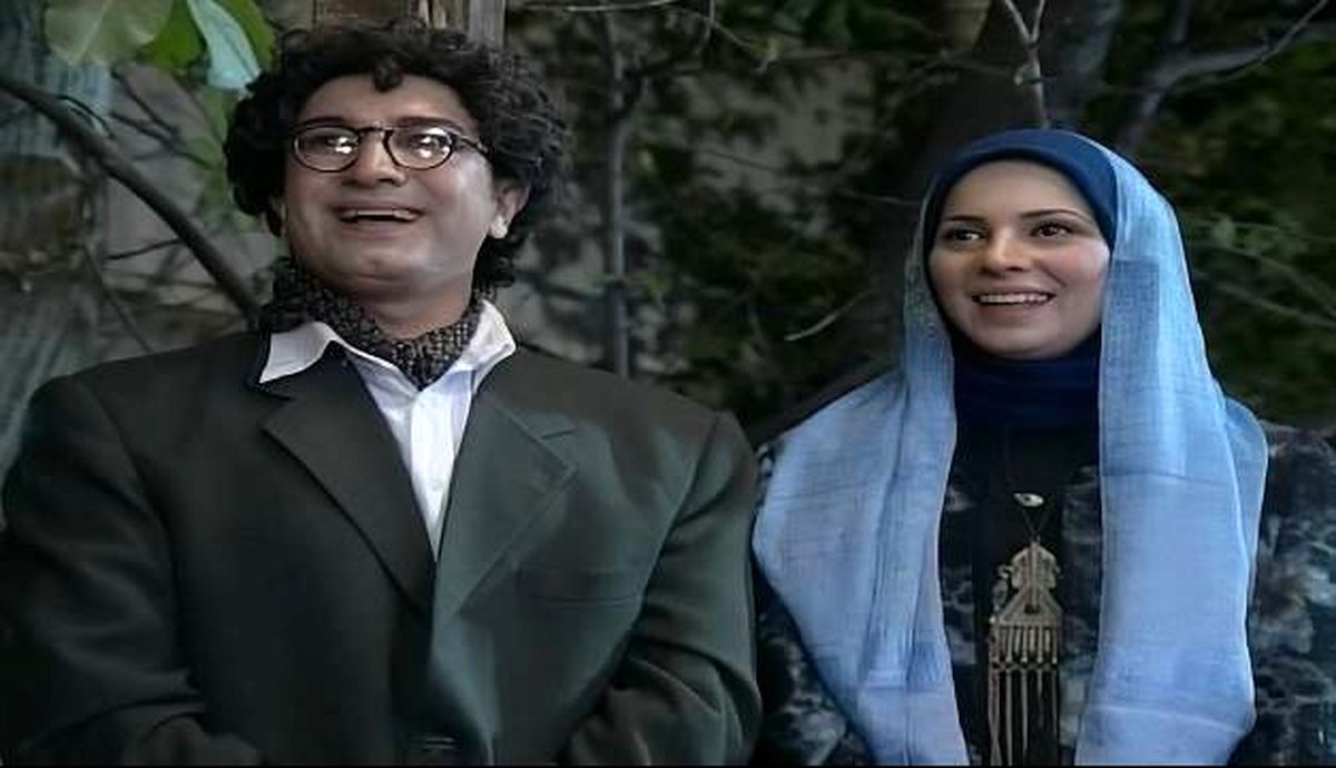   قاب عاشقانه گلچهره «کوچه اقاقیا» با همسرش 