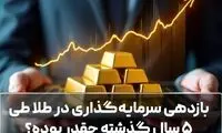 بازدهی سرمایه‌گذاری در طلا طی ۵ سال گذشته چقدر بوده؟