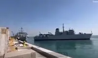 لحظه تصادف 2 ناو انگلیسی در خلیج‌فارس