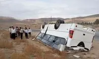 ۷ مصدوم در واژگونی مینی‌بوس در محور بناب - ملکان