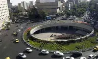  نمایی از میدان ولیعصر و بلوار کشاورز در سال 45