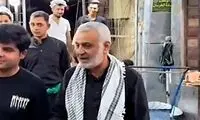 شباهت یک مرد به حاج قاسم سلیمانی در پیاده‌روی اربعین