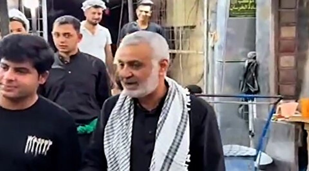 شباهت یک مرد به حاج قاسم سلیمانی در پیاده‌روی اربعین