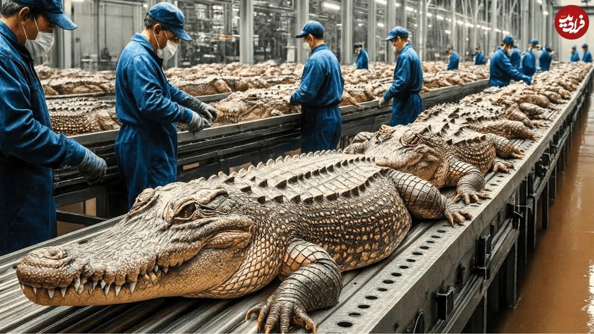 مراحل پرورش کروکودیل برای گوشت و پوست در مزارع برزیل