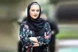 استایل آبی‌رنگ شبنم مقدمی در نشست کتابش