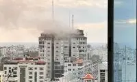 فرو ریختن برج فلسطین در حمله هوایی اسرائیل