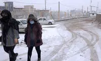 تصاویری از بارش زیبای برف در شهر مهاباد