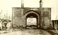 طرح آبرنگ یک آمریکایی از یکی از دروازه‌های تهران قدیم