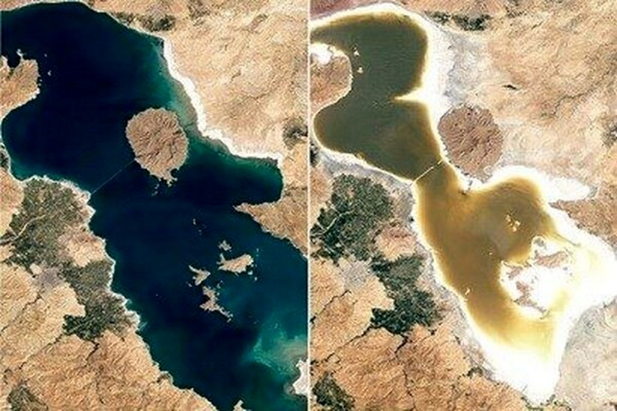   تصاویری از وضعیت نگران‌کننده دریاچه ارومیه 