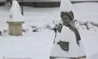 تصویری عجیب از بارش برف در همدان 