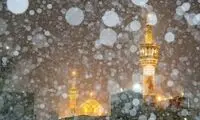 بارش شدید باران هنگام تدفین رئیسی در مشهد