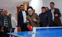 تصاویر تازه از پینگ‌پنگ بازی کردن محمد خاتمی