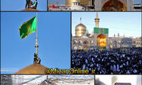 مراسم تعویض پرچم گنبد حرم مطهر رضوی