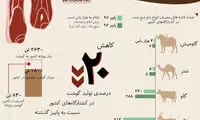 اینفوگرافیک؛ آماری از کاهش تولید گوشت در کشور