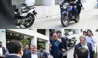 محسن هاشمی با موتور به یک مراسم رسمی رفت