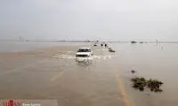 غرق شدن خودروها در سیلاب خوزستان