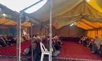 مردم برای بدرقه صابر کاظمی چادر ترکمن برپا کردند