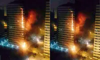 اولین عکس از آتش سوزی در برج مسکونی پامچال