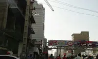 خطر سقوط جرثقیل در کرج؛ خیابان مسدود شد