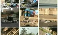 انباشته شدن زباله‌ها در خیابان‌های اهواز