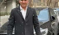 تیپ خاص احمدرضا عابدزاده در روز برفی تهران