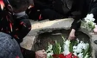 آخرین وداع خانواده دانشمند ایرانی بر سر مزار وی