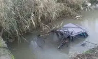 سقوط پژو ۴۰۵ به رودخانه در هشترود