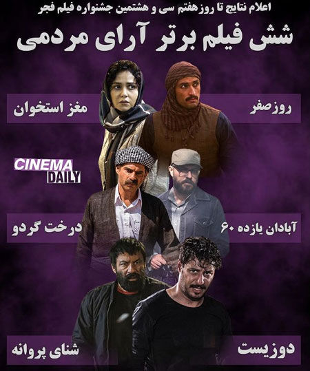 ۶ فیلم برتر آرای مردمی جشنواره فجر کدام است؟