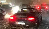 حرکت عجیب پورشه‌سوار در برف!