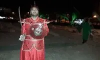 بازیگر «بچه مهندس۳» با لباس شمر در تعزیه