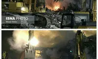 «پلاسکو» همچنان می سوزد