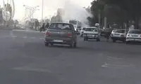 عکس:لحظه انفجار اتوبوس دانشجویان گناباد