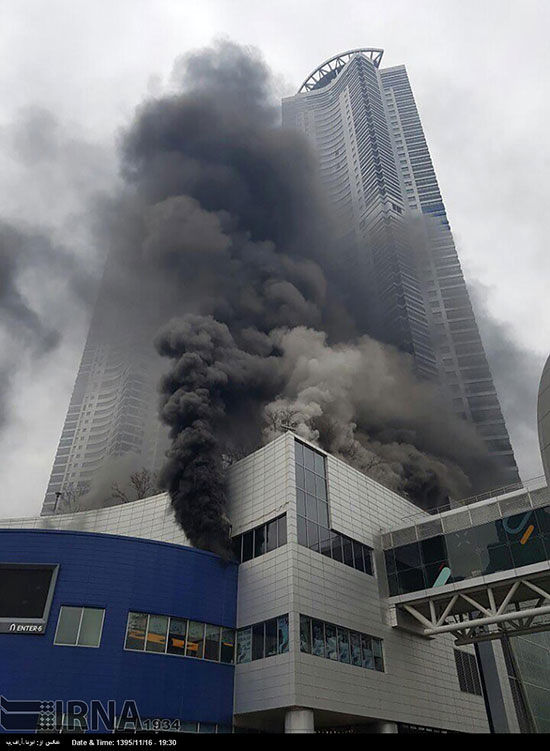 آتش سوزی در مرکز تجاری سئول