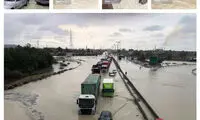 جاده بندر شهید رجایی بندرعباس پس از بارندگی